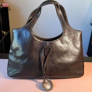 Enzo Genuine Leather Shoulder Bag Brown Slouchy Hobo Style Purse Minimalist